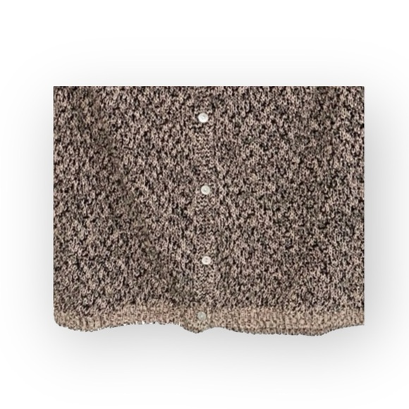 Joan Vass โฆ Cozy Longline Textured Knit Cardigan Sweater โฆ Marled Black Cream โฆ - Picture 11 of 16